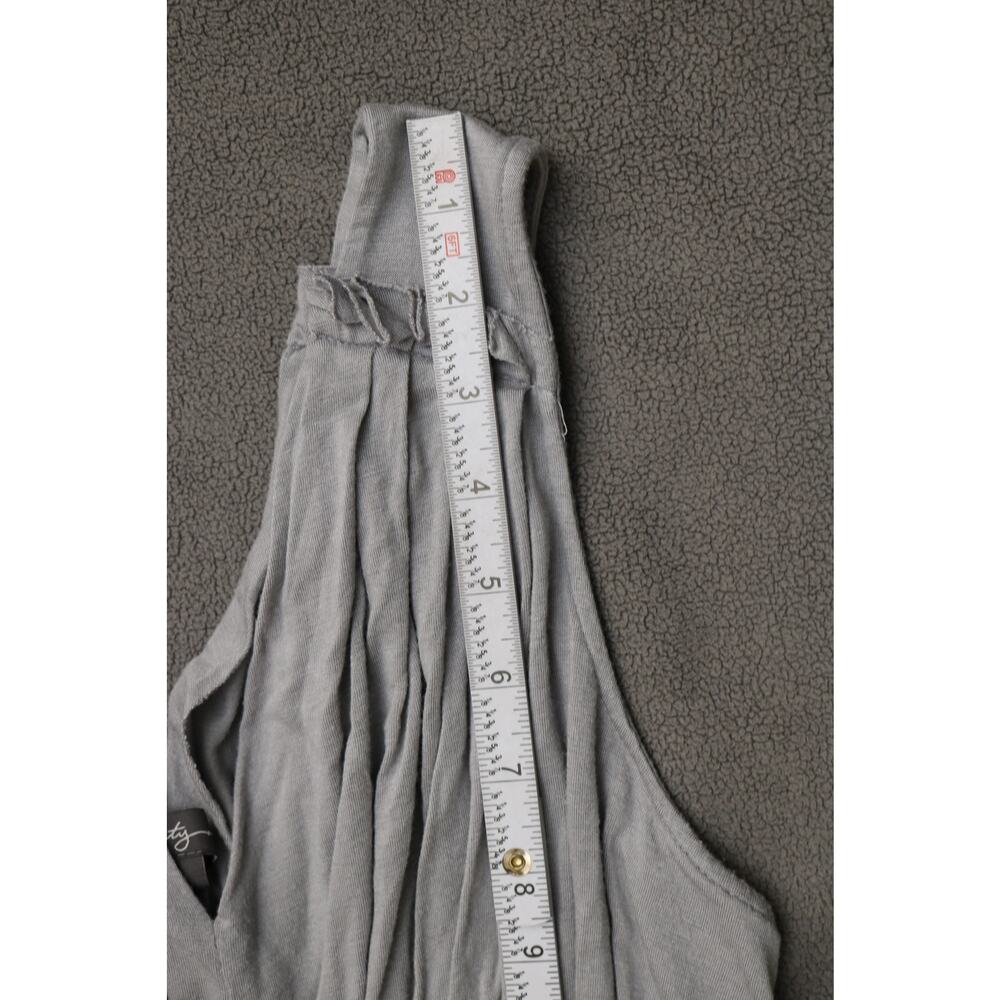 TWENTY ONE Babydoll Dress Women Small Heather Gray Pleated Stripes Sheer Shirt - Picture 10 of 16